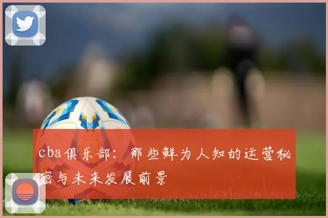cba俱乐部：那些鲜为人知的运营秘密与未来发展前景